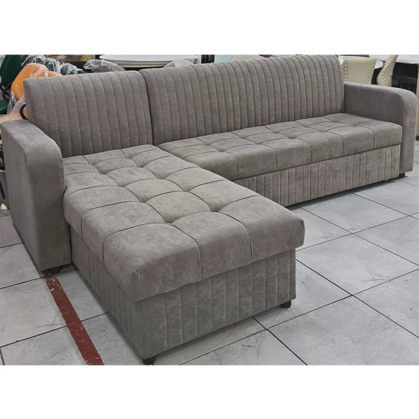 Диван угловой Айчурок с лежаком (серый)