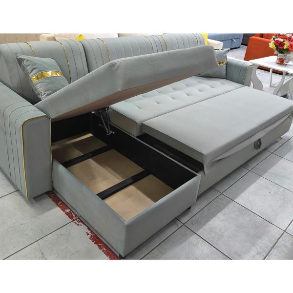 Диван угловой Лайли (фисташка) с лежаком