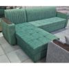 Диван угловой Ариша (зеленый) с лежаком