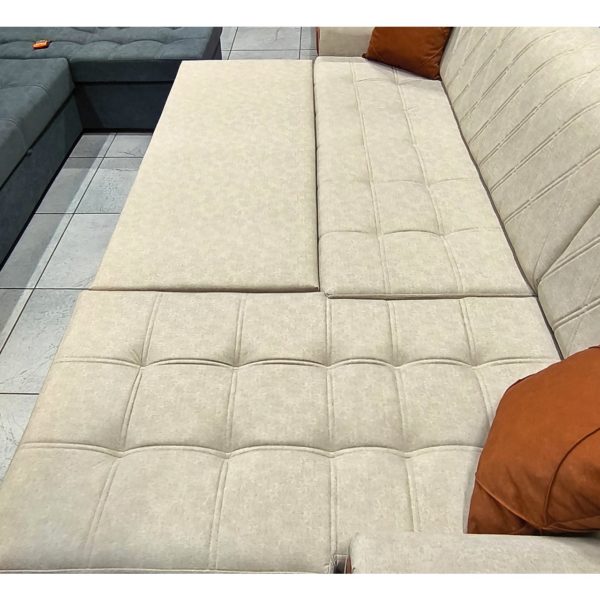 Диван угловой Ромео (бежевый) с лежаком