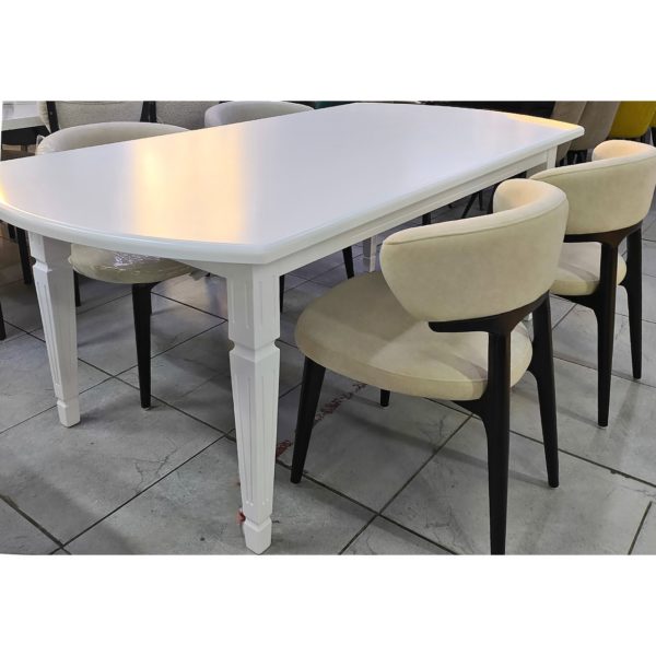 Стол со стульями Комо (бело-бежевый)