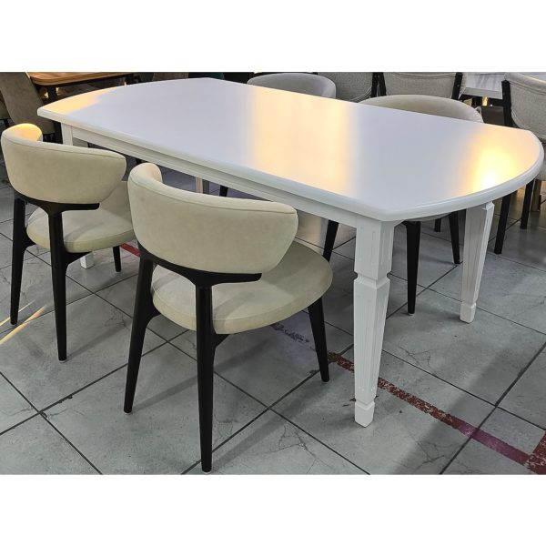 Стол со стульями Комо (бело-бежевый)