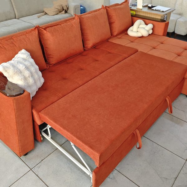 Диван угловой Велора с лежаком