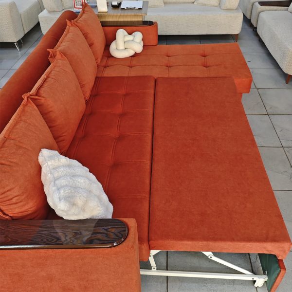 Диван угловой Велора с лежаком