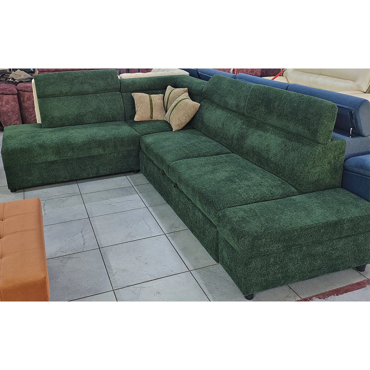 Диван угловой Грин (new) с лежаком