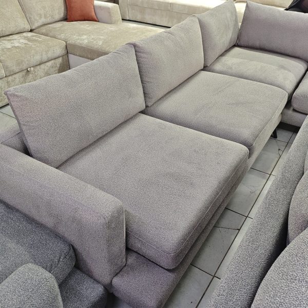 Диван угловой Пальмира (серый) с лежаком