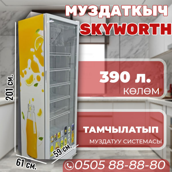 Витринный холодильник Skyworth 390 литров