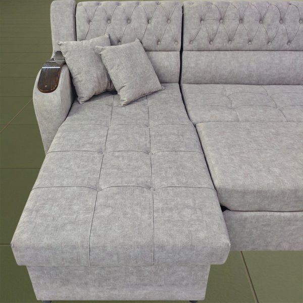 Диван угловой Кармелия (серый) с лежаком