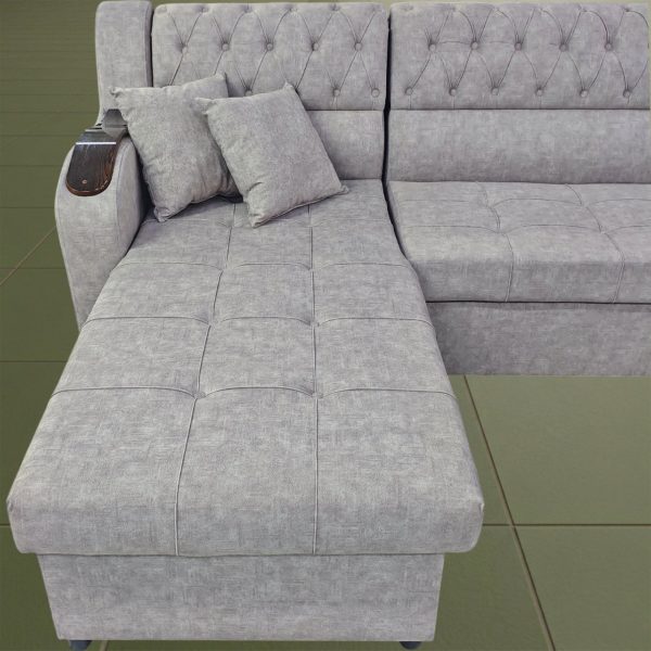 Диван угловой Кармелия (серый) с лежаком