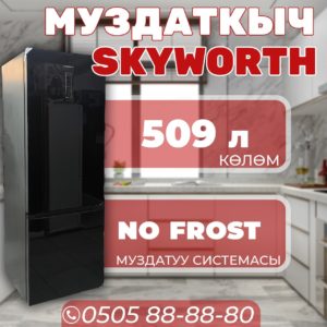 Холодильник двухкамерный Skyworth 509 литров (черный)