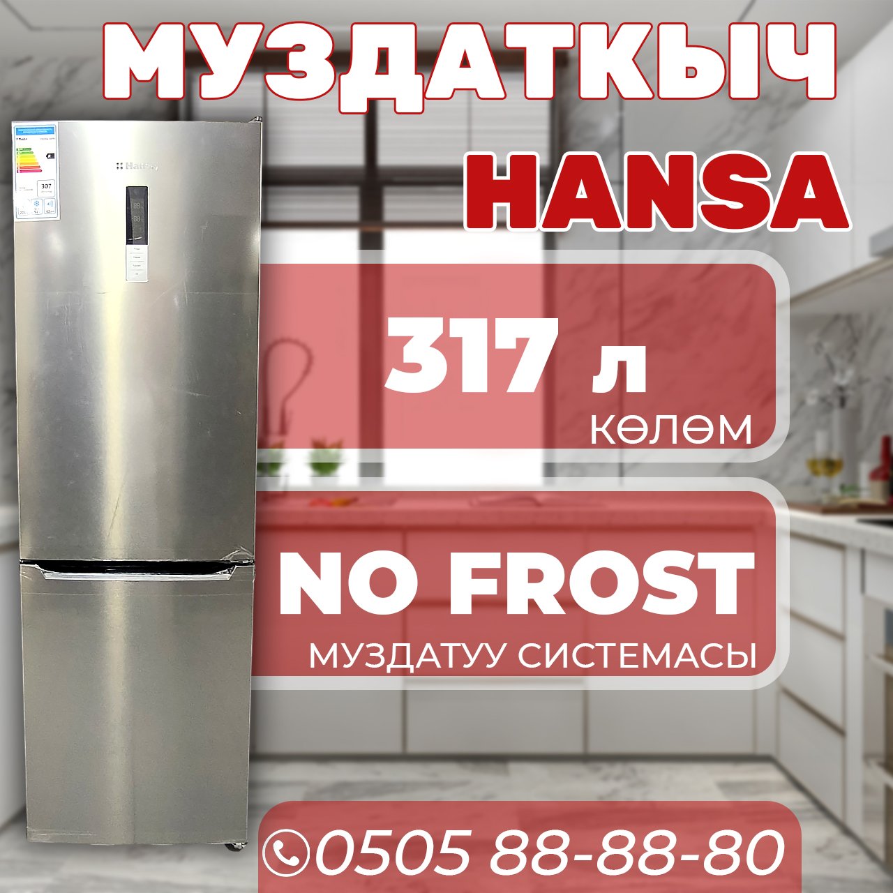 Холодильник двухкамерный Hansa 317 литров